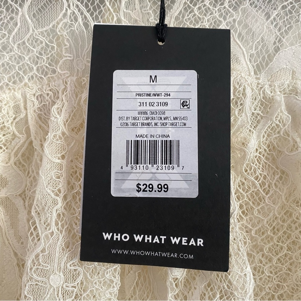 Who what wear lace layered white/cream long sleeve blouse - Picture 4 of 6